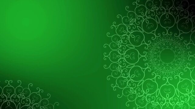 Decorations stock video Islamic Ramadan Background with Moon and Lanters. gradient Islamic background animation with green mandala pattern,