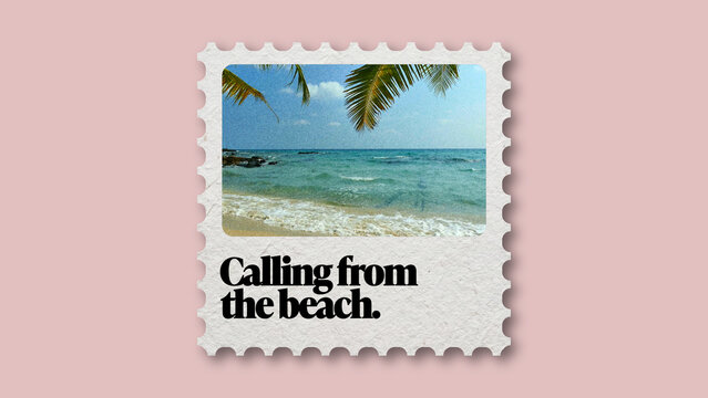 Halftone Postage Stamp Overlay With Media Replacement