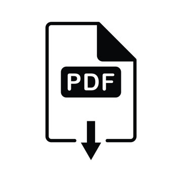 PDF Download Vector Icon &ndash; Document File Format Digital Access Design Symbol