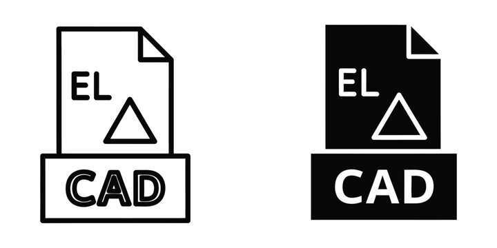 CAD file icons, vector illustration, flat design