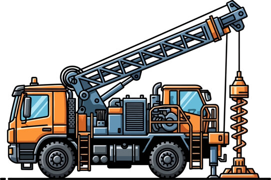 Mobile drilling rig truck for foundation and soil boring