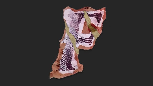 A drag and drop typographic letter with alpha in a grunge torn creased up paper and card style that folds out in to place with worn aged effects and paper tears.
