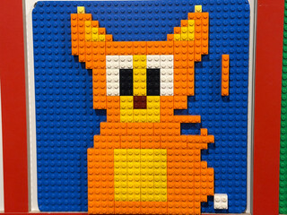 Obraz premium Orange lego cat mosaic