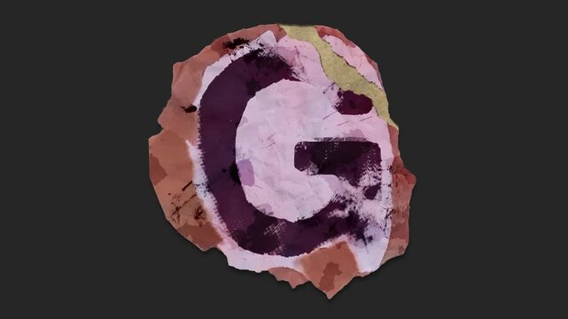 A drag and drop typographic letter with alpha in a grunge torn creased up paper and card style that folds out in to place with worn aged effects and paper tears.
