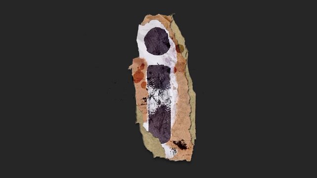 A drag and drop typographic letter with alpha in a grunge torn creased up paper and card style that folds out in to place with worn aged effects and paper tears.
