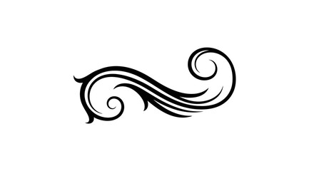 Fototapeta premium Black White Swirl Swash Decorative Flourish Line Art
