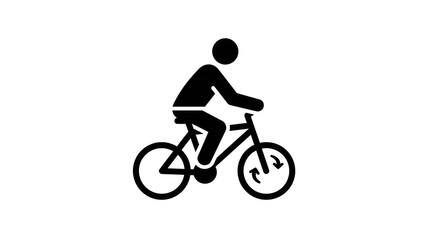 Obraz premium Cycling silhouette on a bicycle icon.