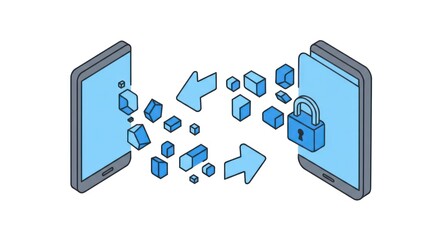 Obraz premium Data transfer and security concept.
