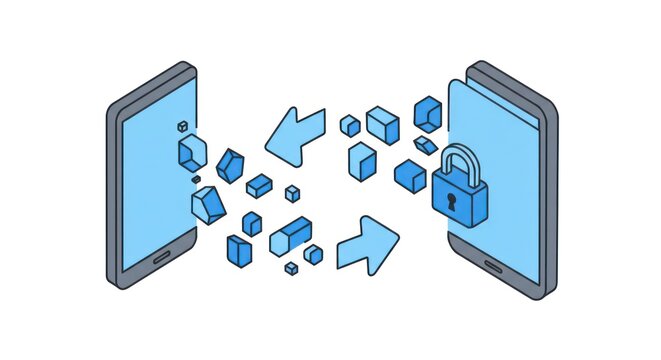Data transfer and security concept.