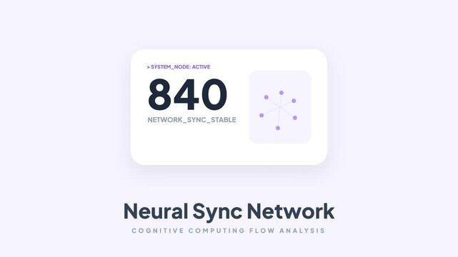 Neural Sync Network Motion Video with Cognitive Computing Flow Analysis Interface, 4K Animated Data Science Concept for AI Artificial Intelligence and Machine Learning Technology