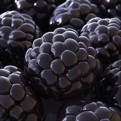 Obraz premium Vibrant Closeup of Fresh Ripe Boysenberries with Glossy Drupelets, Perfect for Desserts and Jams