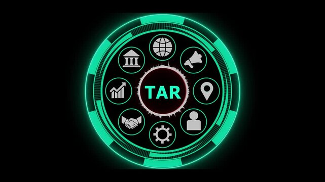 Futuristic hud interface with tar text