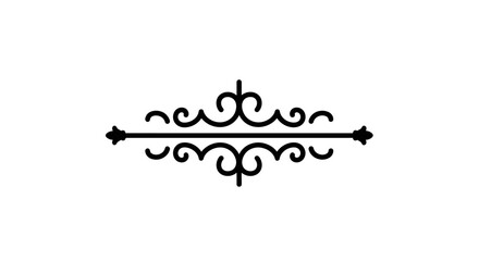 Fototapeta premium Black and White Flourish Ornament Line Art Vector Design