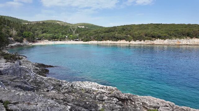 Amazing view of Emplisi Fiskardo Beach, Cephalonia, Ionian Islands, Greece