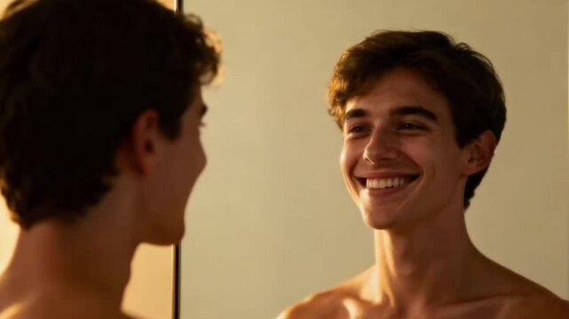 Young adult showing healthy self esteem