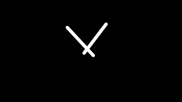 A simple black screen with a white stylized drawing of a rabbit