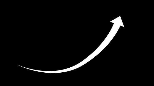 A white arrow points to the right on a completely black background