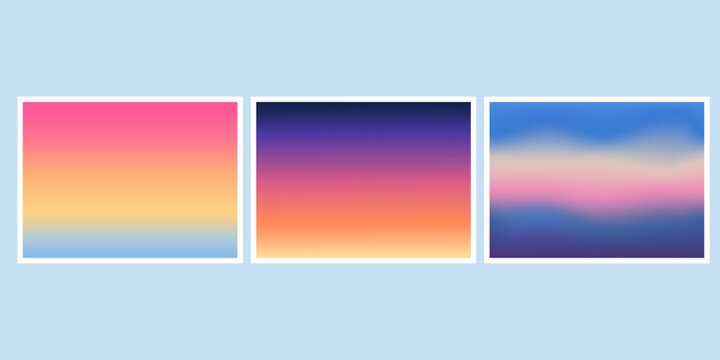 Sunset gradation minimal set sunset color gradient background