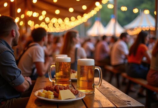 Authentic Beer Tent Experience Traditional Attire Oktoberfest Fun Ambiance