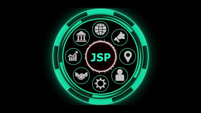 JSP logo animation with icons
