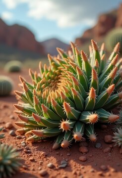 Incredible Xerophyte Adaptations Detailed Cactus and Succulent Close-Up