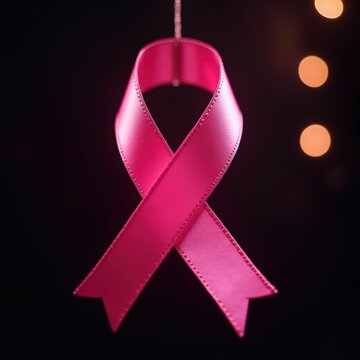 Iconic Pink Ribbon Emblem of Breast Cancer Awareness Sharp Contrast Inspiring Advocacy
