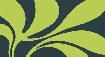 Obraz premium Abstract green plant-like shapes on dark background.