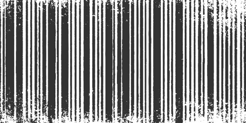 Obraz premium A detailed macro shot captures a weathered barcode, its intricate black and white lines standing out boldly against a background. This image symbolizes data, technology.