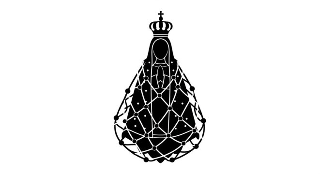 Nossa Senhora Aparecida Vector Icon - Stylized Silhouette of Brazil's Patroness
