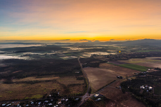 Sunrise hot air balloon ride over Mareeba in the Atherton Tablelands