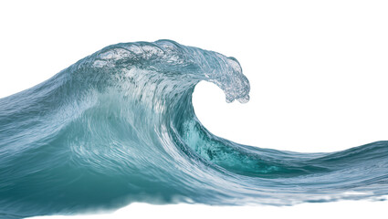 Isolated magnificent ocean wave cresting, showing clear blue-green powerful water movement © Stefan