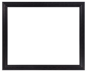 Obraz premium Narrow black picture frame in classic design on transparent background, in PNG format. 