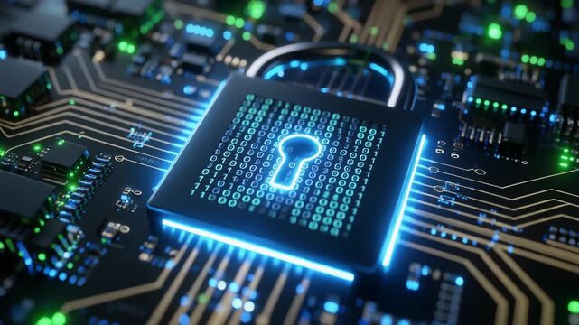 Secure digital padlock on a circuit board
