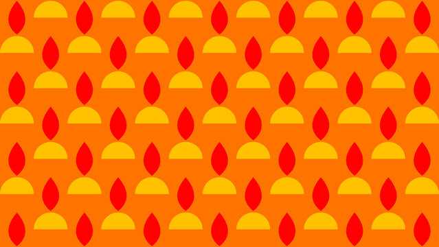 Diwali Lamps Geometric Pattern on Orange Background vector illustration
