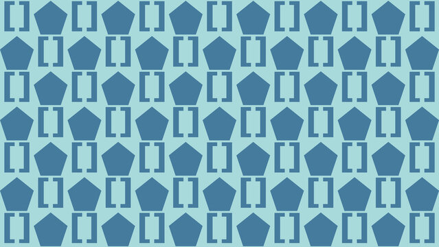 Seamless Geometric Pattern with Blue Pentagons and Rectangles vector illustration