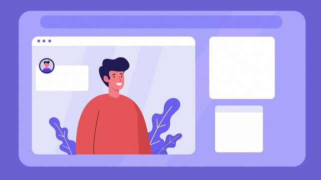 Modern User Profile Dashboard Interface for Web and App UI technology concept animation 4k.