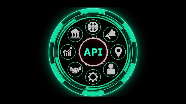 Api technology interface loop animation