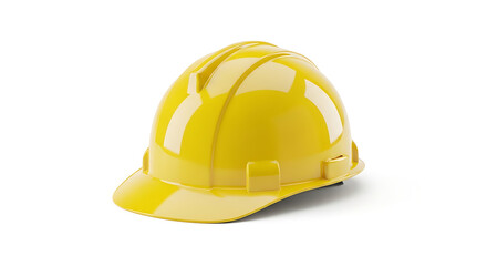 Fototapeta premium Yellow Hard Hat Construction Safety Helmet on White Background.