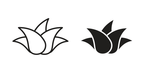 Naklejka premium Aloe vera icon for mobile application, button and website design.