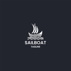 Obraz premium Sailboat logo template vector illustration design