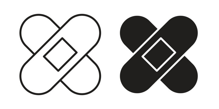 Band aid icon for mobile application, button and website design.