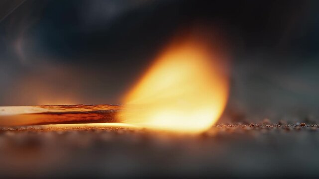 Ignite the Flame: Close-Up of a Match Striking Fire