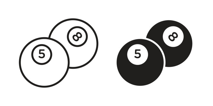 Billiard ball icon for mobile application, button and website design.