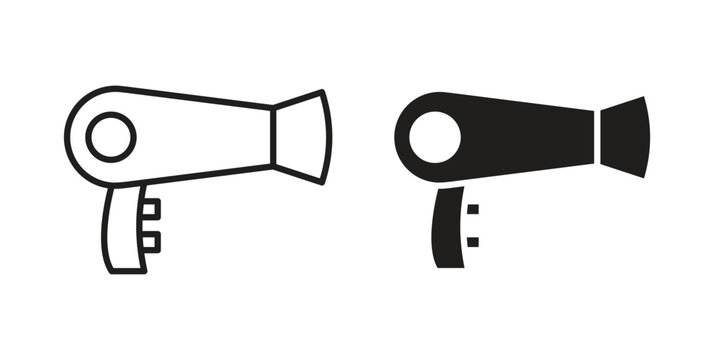 Blow dryer icon for mobile application, button and website design.