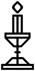 Fototapeta premium Elegant geometric line art icon representing a traditional easter candle holder with a single flame symbolizing celebration tradition and religious observance in a minimalist