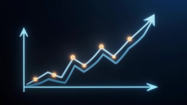 Graphic illustration of upward growth trajectory with key milestones highlighted