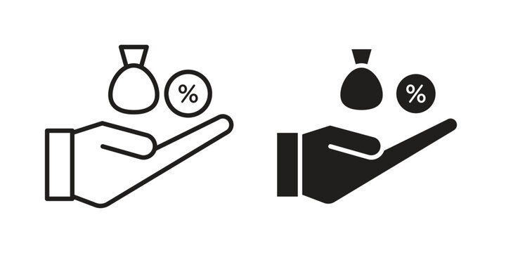 Commission icon for mobile application, button and website design.