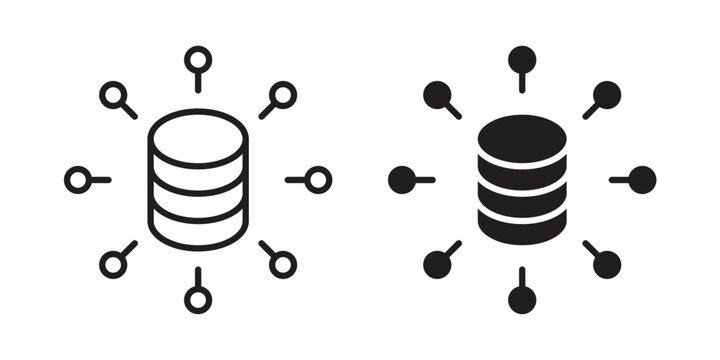 Data aggregation icon for mobile application, button and website design.