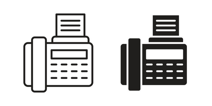 Fax machine icon for mobile application, button and website design.