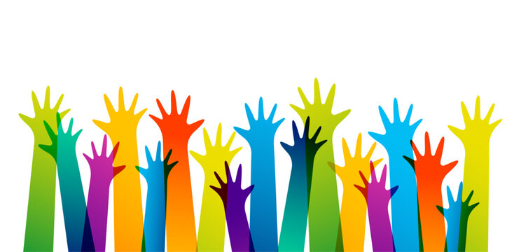 mani, colorate, solidariet&agrave;, supporto, aiuto, 